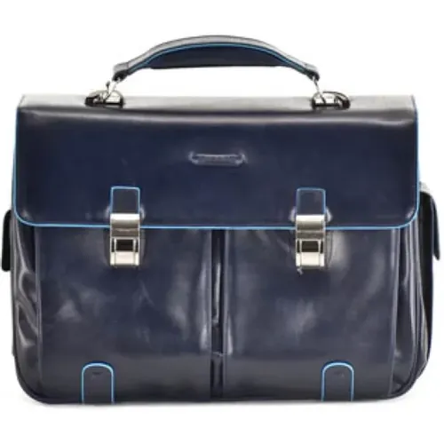 Blaue Unisex-Handtasche mit iPad-Halter - Piquadro - Modalova