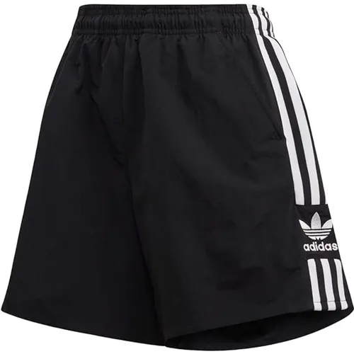 Sportliche Schwarze Gestreifte Shorts für Frauen - Adidas - Modalova