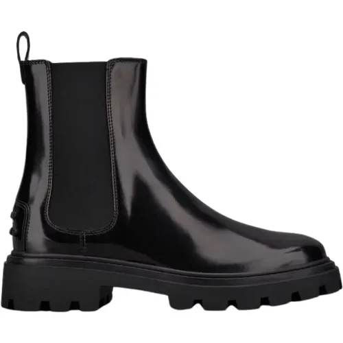 Leather Chelsea Boot with Tank-style Rubber Sole , female, Sizes: 4 1/2 UK, 3 1/2 UK - TOD'S - Modalova