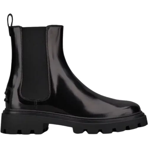 Leather Chelsea Boot with Tank-style Rubber Sole , female, Sizes: 4 1/2 UK, 7 UK, 3 1/2 UK, 6 UK, 3 UK, 8 UK, 5 UK - TOD'S - Modalova