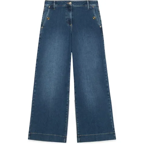 Umweltfreundliche Wide Leg Cropped Jeans , Damen, Größe: 4XL - Oltre - Modalova