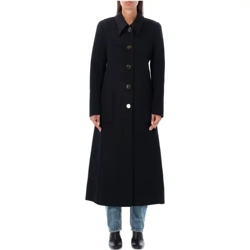 Long Coat with Cinched Waist , female, Sizes: S - TORY BURCH - Modalova