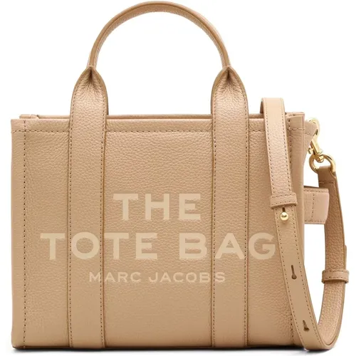 Braune Leder-Tote-Tasche mit Logo - Marc Jacobs - Modalova