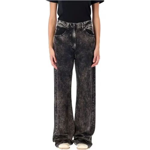 Printed Beige Trousers Aw24 , female, Sizes: M, S - Acne Studios - Modalova