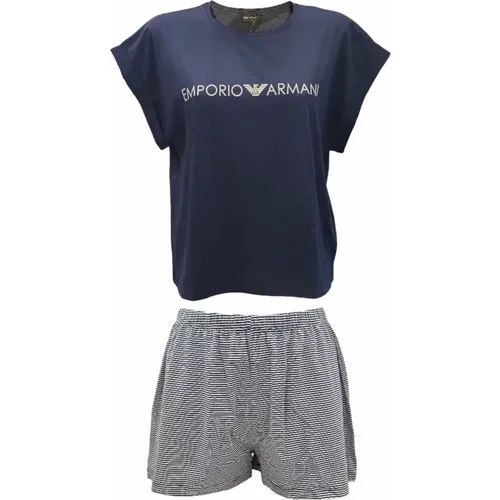 Fantasia Shirt and Shorts Pajama Set , female, Sizes: L, M - Emporio Armani - Modalova