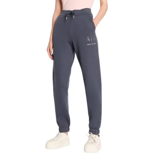 High Waist Elasticized Trousers Grey , female, Sizes: S, M - Armani Exchange - Modalova