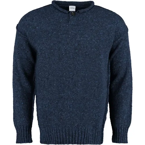 Wollpullover mit Knopfkragen , Herren, Größe: M - Aspesi - Modalova