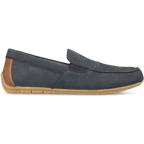 Blaue Klassische Geschlossene Mokassins Loafers , Herren, Größe: 43 EU - Rieker - Modalova