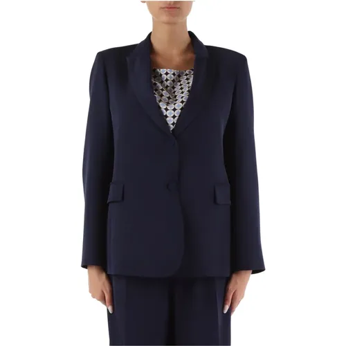 Stretch fabric single-breasted jacket , female, Sizes: 3XL - Elena Mirò - Modalova