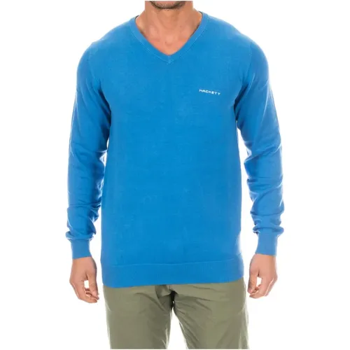 V-neck Knitwear , male, Sizes: L - Hackett - Modalova