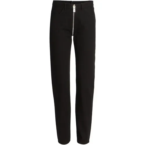 Schwarze Baumwoll-Denim-Jeans mit Moto-Reißverschluss-Detail , Damen, Größe: W26 - Givenchy - Modalova