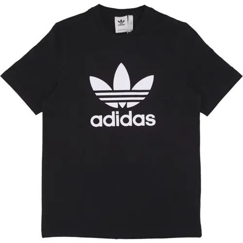 Schwarzes Trefoil Logo Tee T-Shirt , Herren, Größe: XL - Adidas - Modalova