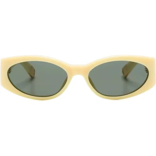 Gelbe Ovalo Sonnenbrille UV 400 Schutz - Jacquemus - Modalova