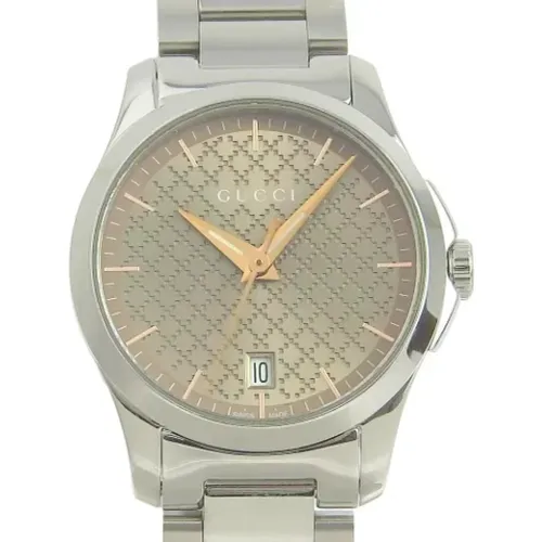 Pre-owned Silver Metal Watch , female, Sizes: ONE SIZE - Gucci Vintage - Modalova