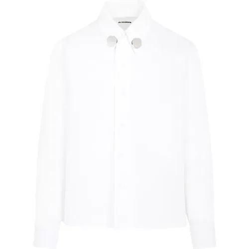 Weiße Baumwollhemd Übertriebener Kragen - Jil Sander - Modalova