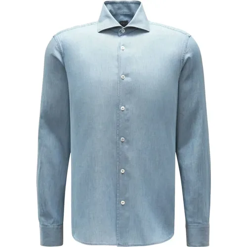 Denim Light Classic Shirt Sean Model , male, Sizes: 3XL - Fedeli - Modalova