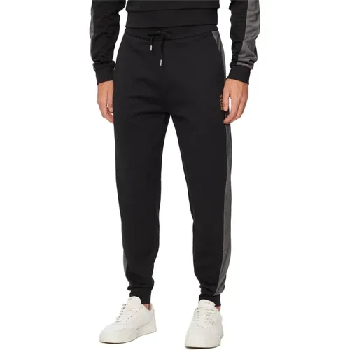 Baumwoll-Sweatpants - Schwarzes Bedrucktes Logo , Herren, Größe: L - Hugo Boss - Modalova