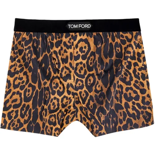 Animalier Seiden Boxer mit Logopatch , Herren, Größe: XL - Tom Ford - Modalova