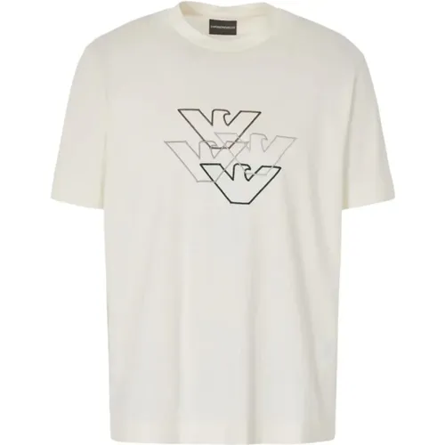 Herren T-Shirt mit Logo-Print , Herren, Größe: L - Emporio Armani - Modalova