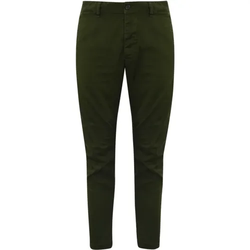 Slim Fit Cotton Trousers Military , male, Sizes: XS, S, M, 2XL, XL, L - Dsquared2 - Modalova