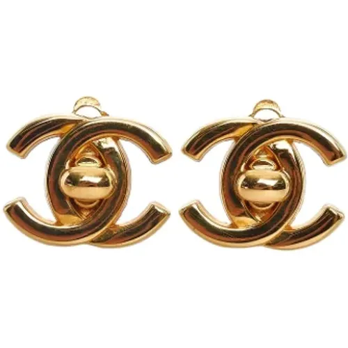 Pre-owned Gold earrings , female, Sizes: ONE SIZE - Chanel Vintage - Modalova