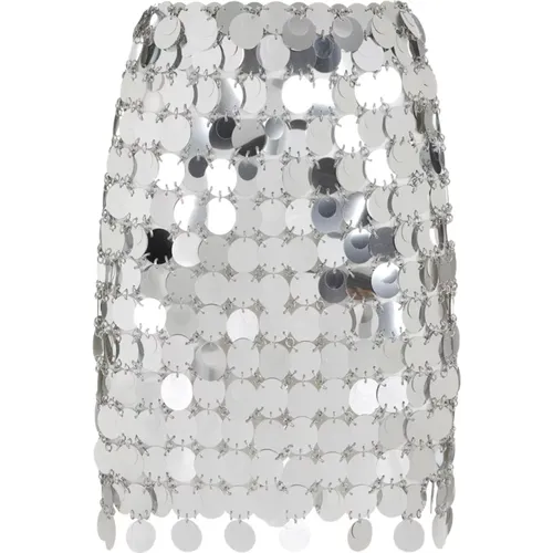 Metallic Mini Skirt Aw24 , female, Sizes: S, XS - Paco Rabanne - Modalova