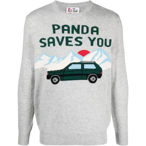 Panda Saves You Sweater , male, Sizes: 2XL, S - MC2 Saint Barth - Modalova