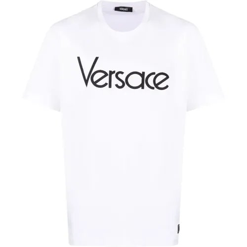 Besticktes T-Shirt mit Tribut , Herren, Größe: M - Versace - Modalova