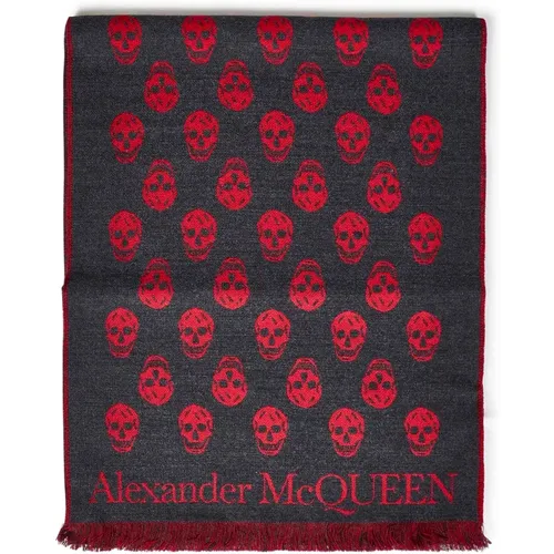 Roter Skull Schal Stilvolles Accessoire - alexander mcqueen - Modalova