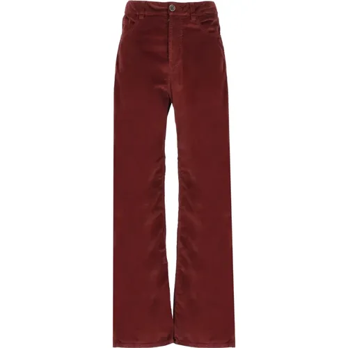 Velvet Bordeaux Trousers Elastic Waist , female, Sizes: M - UMA Wang - Modalova