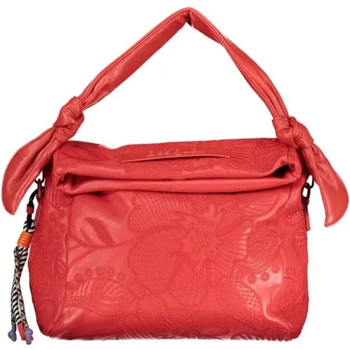 Rosa Polyethylen Handtasche mit Verstellbarem Gurt , Damen, Größe: ONE Size - Desigual - Modalova