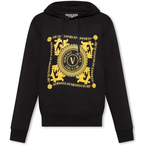 Printed hoodie , male, Sizes: L, XL, M, S - Versace Jeans Couture - Modalova