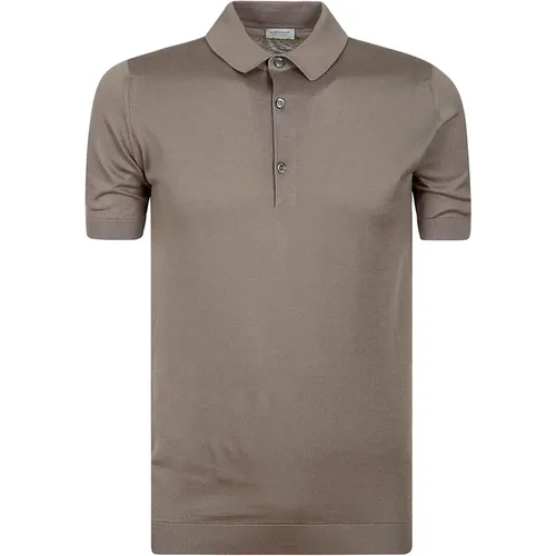 Light Brown Polo Shirt with Half Sleeves , male, Sizes: L, S, 2XL, M - John Smedley - Modalova