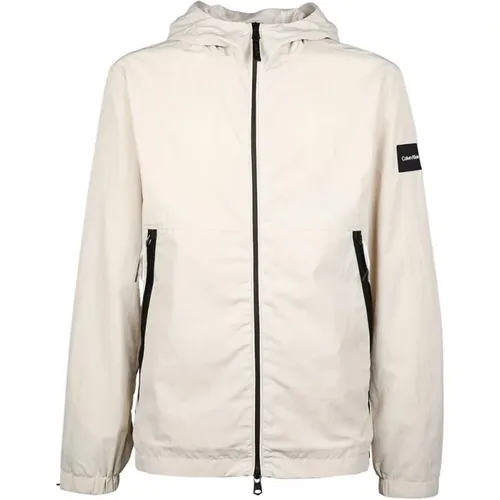 Stylish Nylon Hooded Blouson Jacket , male, Sizes: M, XL, L - Calvin Klein - Modalova