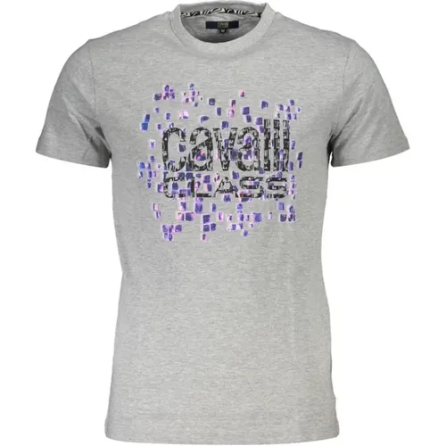 Druck Logo Kurzarm Tee , Herren, Größe: XL - Cavalli Class - Modalova