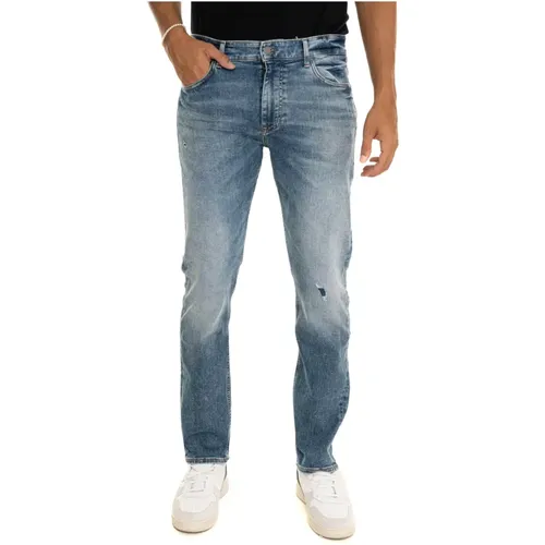 Slim-Fit 5-Pocket Jeans with Cuttings , male, Sizes: W31, W33, W36, W34, W35, W40, W30, W29, W38, W32 - Boss - Modalova