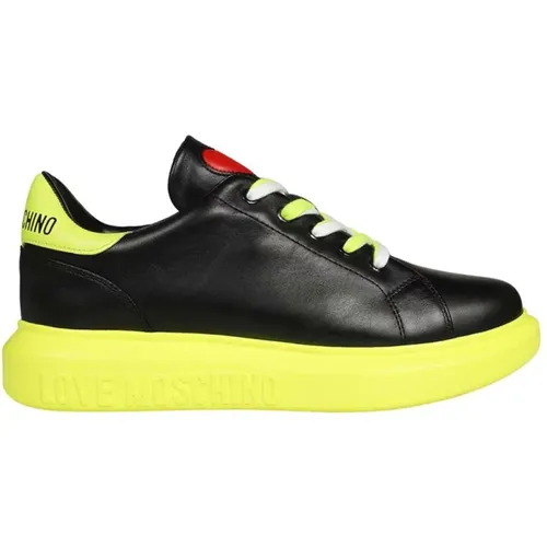 Kontrastierende Low-Top Sneakers , Damen, Größe: 35 EU - Love Moschino - Modalova