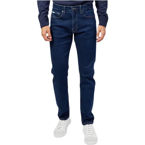 Slim Fit Blaue Denim Jeans , Herren, Größe: W30 - Guess - Modalova