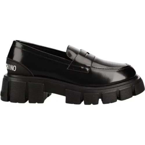 Womens Leather Moccasins , female, Sizes: 6 UK, 3 UK - Love Moschino - Modalova