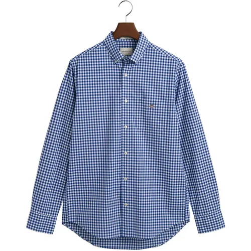 Regular Fit Poplin Blouse with Vichy Check , male, Sizes: L, XL, M, 3XL, 2XL - Gant - Modalova