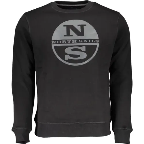 Schwarzer Langarm-Rundhals-Sweatshirt , Herren, Größe: 3XL - North Sails - Modalova