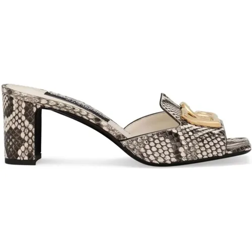 Python Print High Block Heel Sandalen - Dolce & Gabbana - Modalova