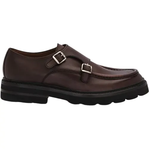 Mocha Calfskin Murphy Double Buckle Schuhe , Herren, Größe: 41 EU - Lottusse - Modalova