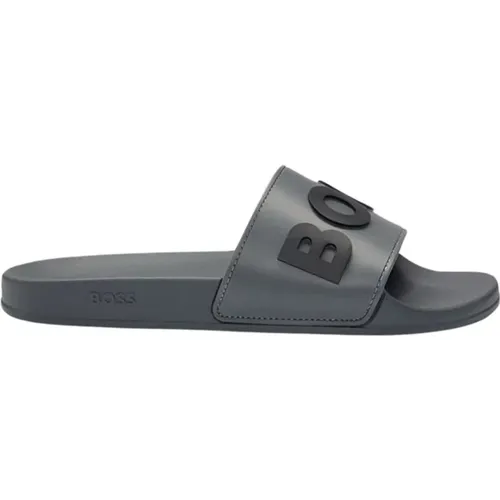 Grey Slider Sandals Kirk Model , male, Sizes: 12 UK, 10 UK, 7 UK, 6 UK - Hugo Boss - Modalova