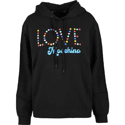 Gemütlicher schwarzer Sweatshirt - Kollektion , Damen, Größe: XS - Love Moschino - Modalova