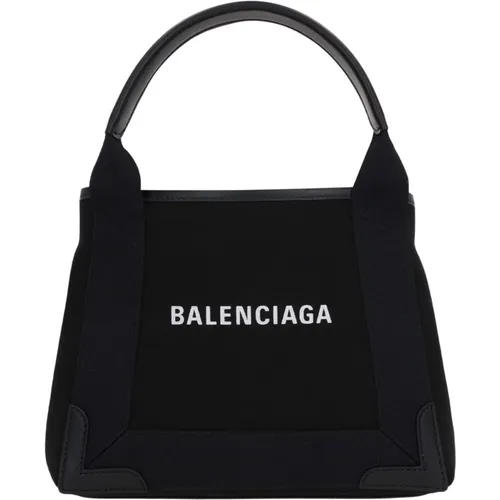 Schwarze Canvas-Tasche mit Lederbesatz - Balenciaga - Modalova
