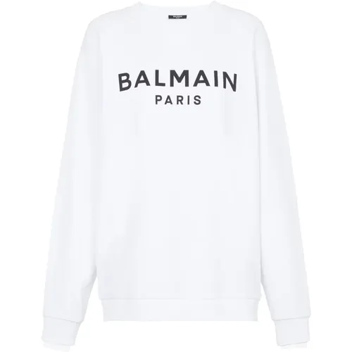 Paris printed sweatshirt , male, Sizes: XL, S, 2XL, L, M - Balmain - Modalova