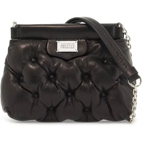 Quilted Leather Mini Glam Bag , female, Sizes: ONE SIZE - Maison Margiela - Modalova