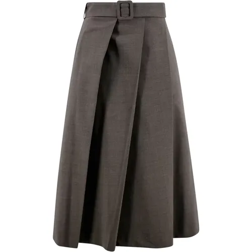 Wool Blend Pleated Skirt , female, Sizes: XS - P.a.r.o.s.h. - Modalova