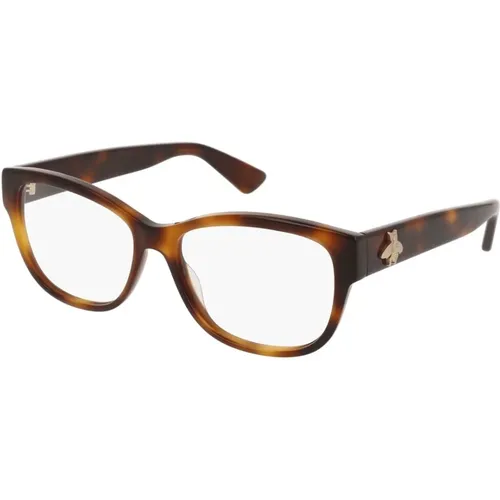 Rechteckige Brille mit Tiger-Symbol , unisex, Größe: 53 MM - Gucci - Modalova